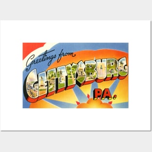 Greetings from Gettysburg, Pennsylvania - Vintage Large Letter Postcard Posters and Art